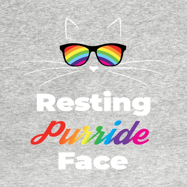 Resting Purride Face Gay Pride Cat Face With Rainbow Sunglasses by glintintheeye